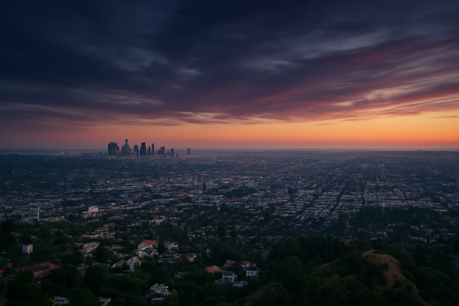 East Los Angeles, CA skyline